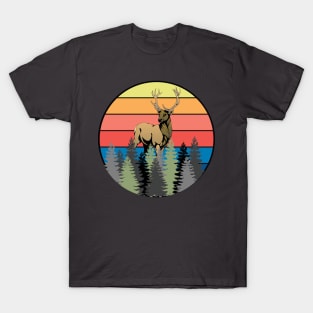 Vintage retro sunset art of zoo T-Shirt